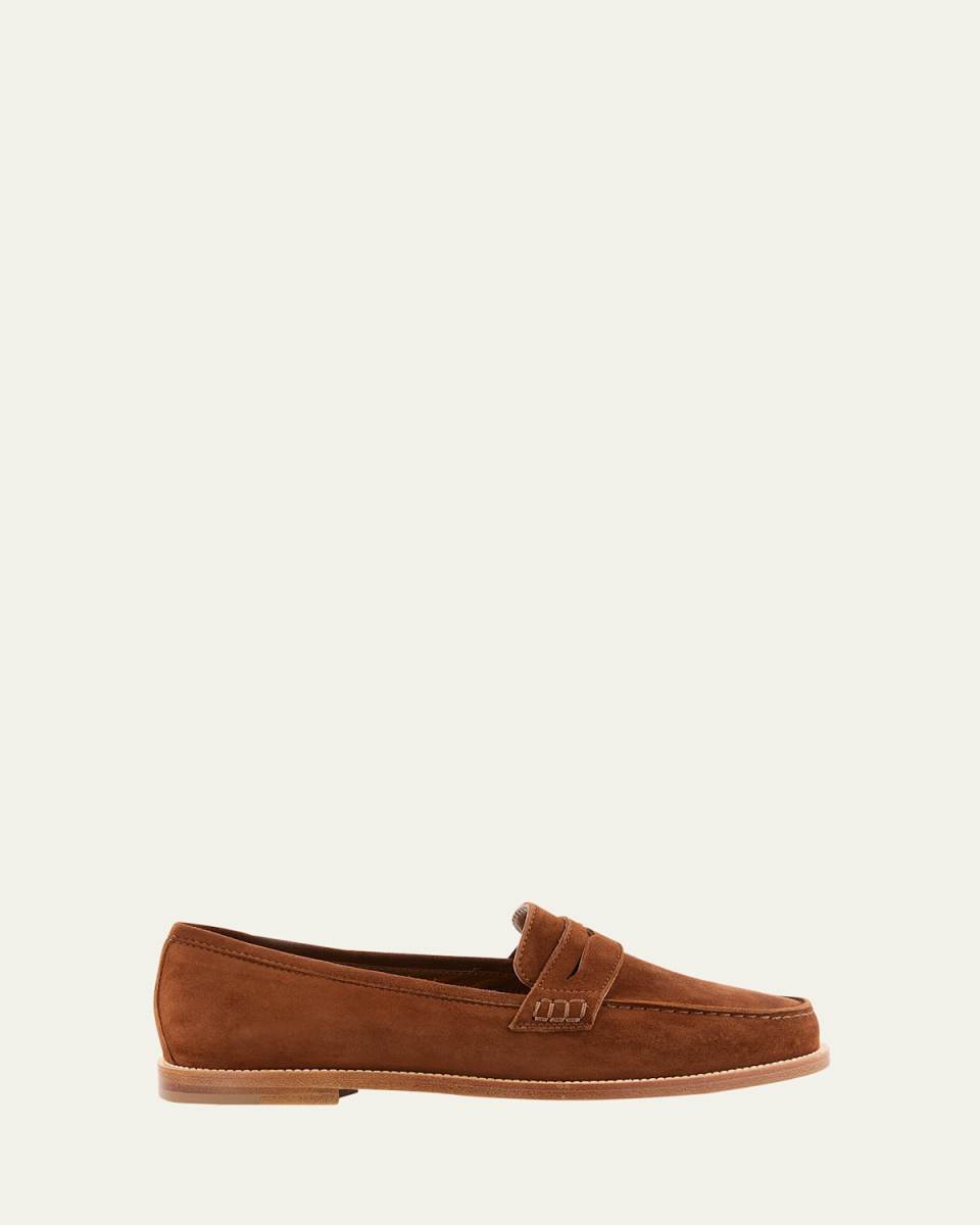 Perrita Classic Suede Penny Loafers